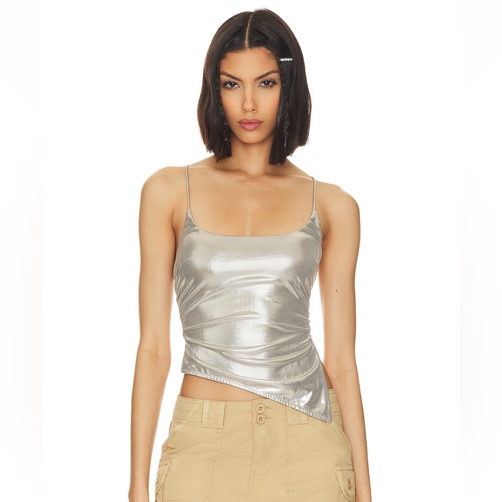 Superdown Lexie Metallic Halter Top